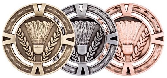 Badminton Medaille Luxe MM1034 goud en brons Ø 60 mm